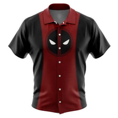 Deadpool Marvel Comics Men's Short Sleeve Button Up Hawaiian Shirt