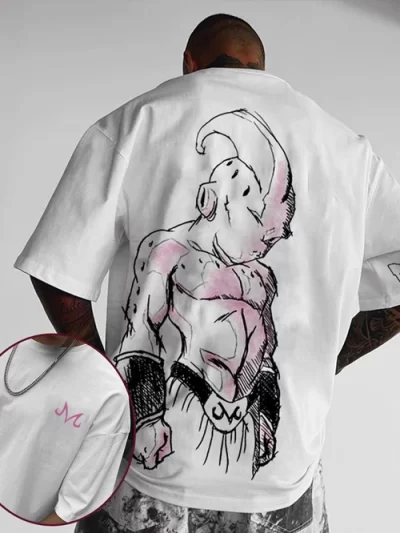 Dragon Ball Z Men's Oversized Anime Print Short Sleeve T-Shirt
