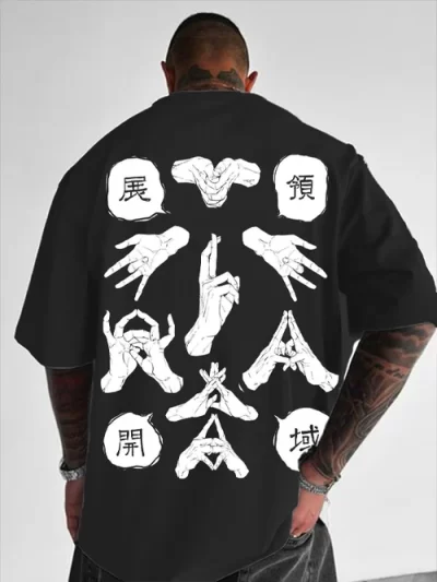 Jujutsu Kaisen Men's Anime Print Crew Neck Short Sleeve T-Shirt