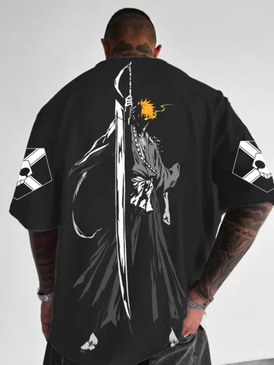Bleach Men's Samurai Print Anime Short Sleeve T-Shirt