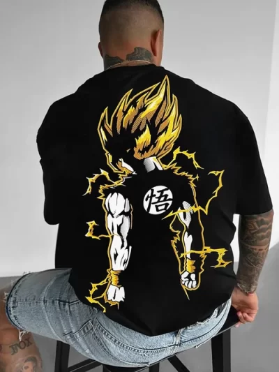 Dragon Ball Z Men's Fashion Anime Print Short Sleeve T-Shirt