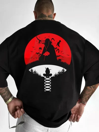 Naruto Anime Men's Fashion Anime Print Short Sleeve T-Shirt
