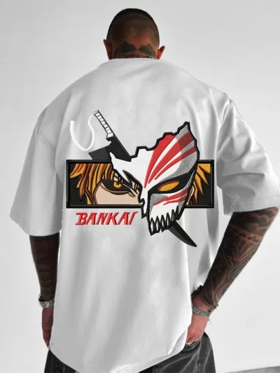Bleach Trendy Brand Hip-hop Loose T-shirt