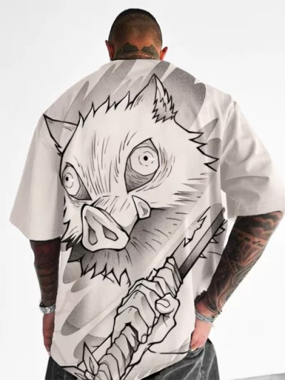 Demon Slayer Men's Anime Print Short Sleeve T-Shirt