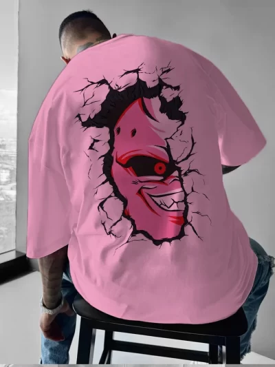Dragon Ball Z Men's Pink Anime Back Print Short Sleeve T-Shirt