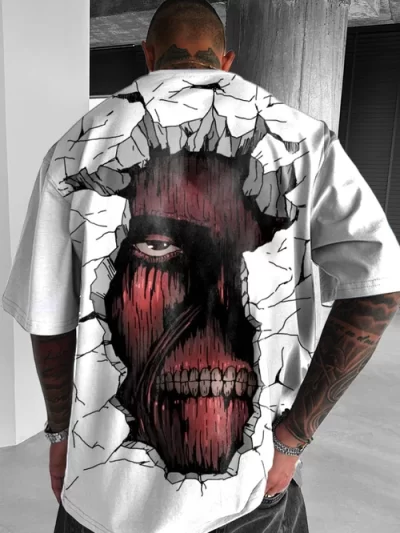 Attack on Titan Men's Fashion Anime Print Short Sleeve T-Shirt