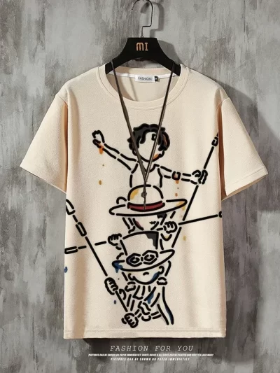 One Piece Men's Anime Casual Crew Neck T-Shirt