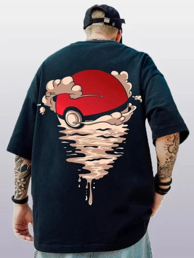 Pokemon Men's Fashion Anime Print Casual Short Sleeve T-Shirt