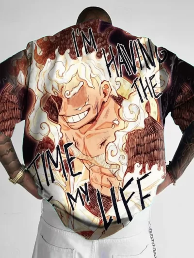 One Piece Men's Anime I'm Having The Time of My Life Print T-Shirt