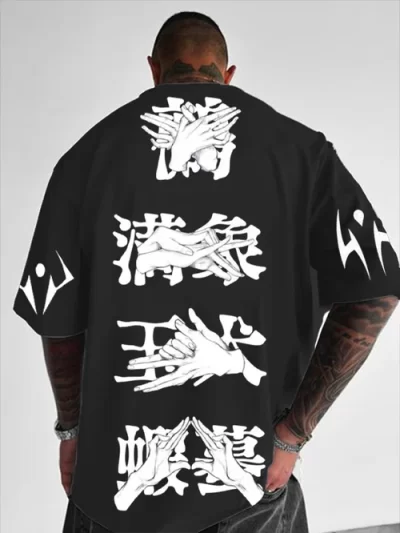 Jujutsu Kaisen Men's Japanese Anime Printed Short Sleeved T-shirt