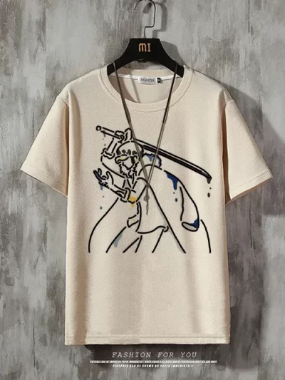 One Piece Men's Anime Print Crew Neck Short Sleeve T-Shirt