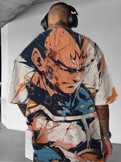Dragon Ball Z Men's Japanese Anime Print Crew Neck Short Sleeve T-Shirt