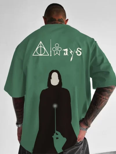 Harry Potter Men's Magic World Back Print Short Sleeve T-Shirt