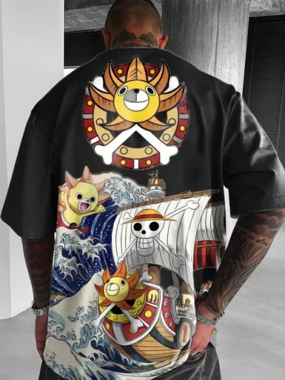 One Piece Men's Fashion Anime Print Short Sleeve T-Shirt