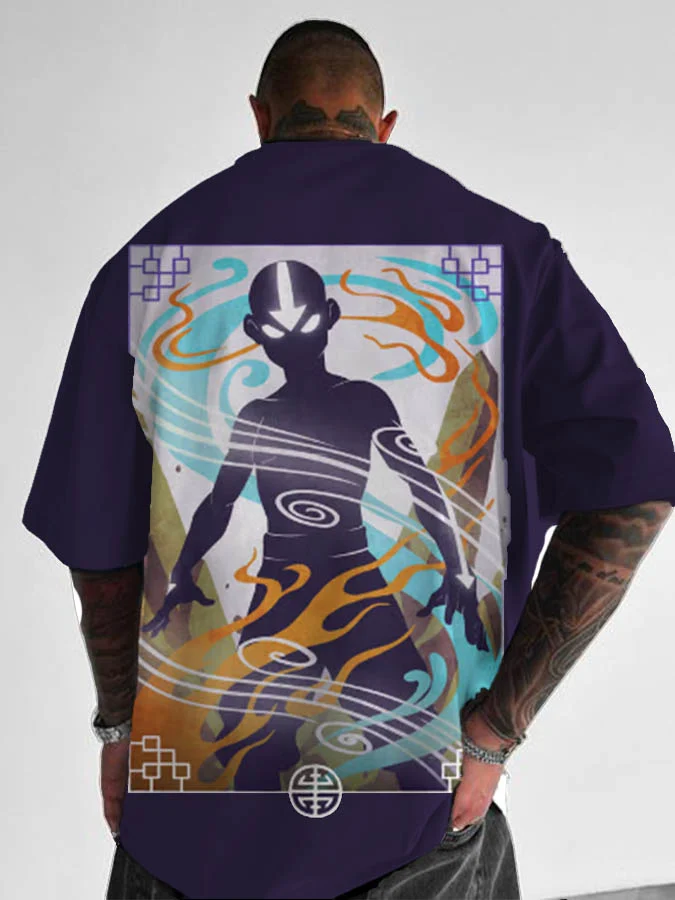 Avatar: The Last Airbender Trendy Anime Silhouette Printed T-shirt