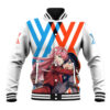 Hiro and Zero Two Strelitzia Anime Varsity Jacket Anime Style