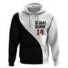 Hisashi Mitsui Number 14 - Slam Dunk Hoodie Anime Mix Black And White Style