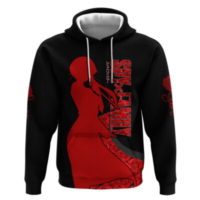 Yor Foger SpyxFamily Hoodie Black And Roses Anime Style
