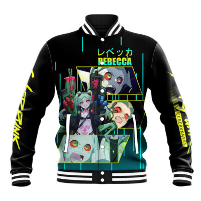 Cyberpunk Rebecca Anime Varsity Jacket