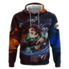 Tanjiro Water and Sun Breathing Demon Slayer Hoodie Anime Style