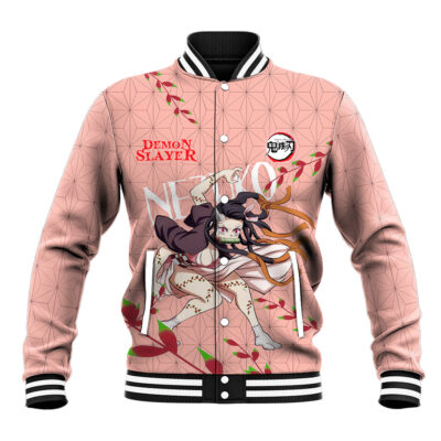 Demon Nezuko Kamado - Demon Slayer Anime Varsity Jacket Anime Style