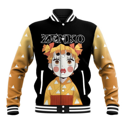 Zenitsu Zenko Demon Slayer Anime Varsity Jacket Funny Face