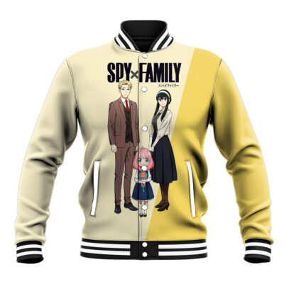 SpyxFamily Golden Anime Varsity Jacket Basic Style