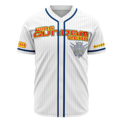 Hooktab 3D Printed Wing Zero Gundam Men's Short Sleeve Anime Baseball Jersey