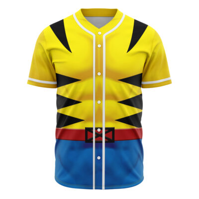 Hooktab 3D Printed Wolverine Cosplay Marvel Men's Short Sleeve Anime Baseball Jersey