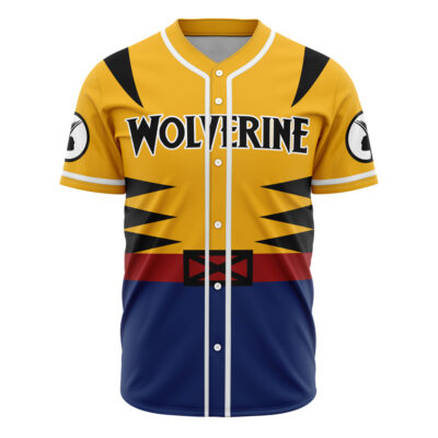 Hooktab 3D Printed Wolverine Marvel Men's Short Sleeve Anime Baseball Jersey