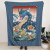 Gyarados and Magikarp Pokemon Japanese Art Blanket