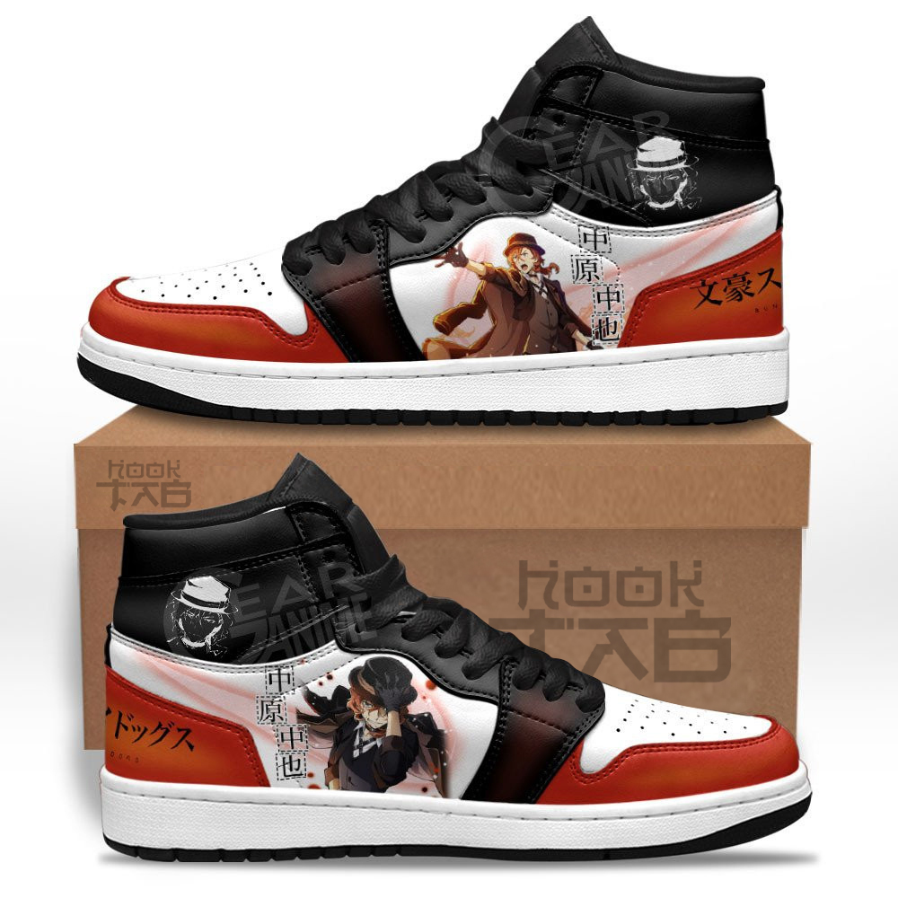 Chuuya Nakahara Sneakers Custom Bungo Stray Dogs Anime Shoes - HookTab.com