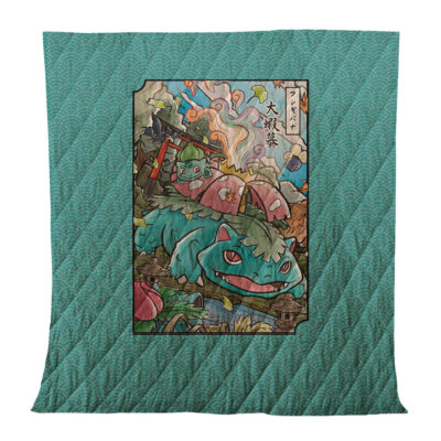 Venusaur Pokemon Japanese Art Quilt Blanket