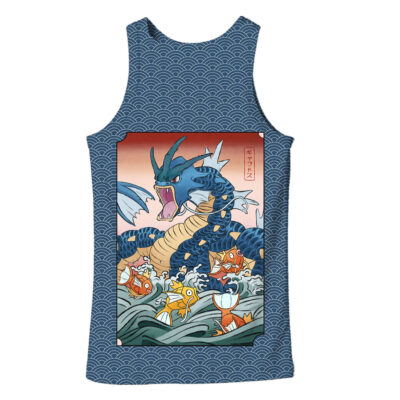 Gyarados and Magikarp Pokemon Japanese Art 3D Tank Top