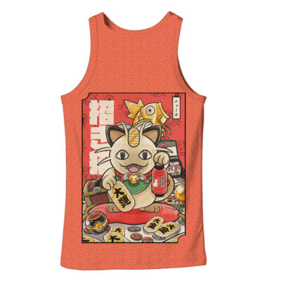 Meowth Pokemon Japanese Art 3D Tank Top