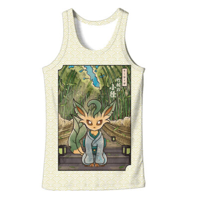 Leafeon Pokemon Japanese Art 3D Tank Top