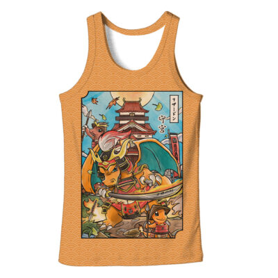 Charizard Pokemon Japanese Art 3D Tank Top