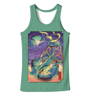 Mega Rayquaza Pokemon Japanese Art 3D Tank Top