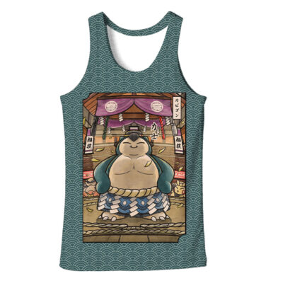 Snorlax Pokemon Japanese Art 3D Tank Top