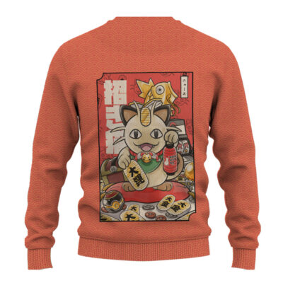 Meowth Pokemon Japanese Art Ugly Christmas Sweater