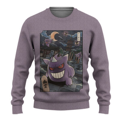 Gengar Pokemon Japanese Art Ugly Christmas Sweater