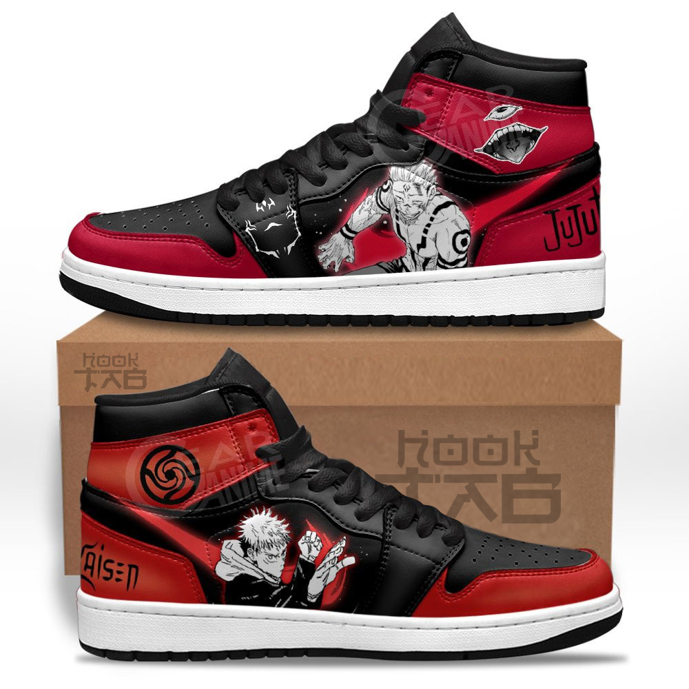 Yuji and Sukuna Sneakers Jujutsu Kaisen Custom Anime Shoes - HookTab.com