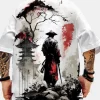 Men's Fashionable Japanese Print Short Sleeve T-Shirt