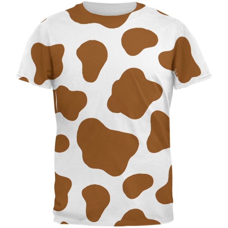 Halloween Brown Spot Cow Mens T-shirt, Costume T-shirt