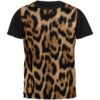 Halloween Leopard Print Mens Black Back T-shirt, Costume T-shirt