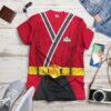 Power Rangers Samurai Red T-shirt, Costume T-shirt PRHS57