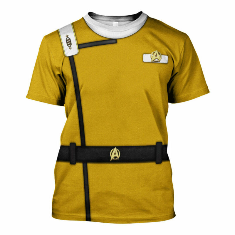 Star Trek Wrath Of Khan Kirk Spock Starfleet Yellow Cool T-shirt, Costume T-shirt