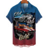 Men'S Retro Contrast Color Stitching Garage Car 2 Hawaiian Shirt