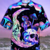 Psychedelic Hippie Moon Skull And Mutated Mushroom Hawaiian Shirt