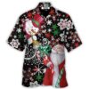 Christmas Snowyday With Santa And Snowman - Hawaiian Shirt